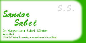 sandor sabel business card